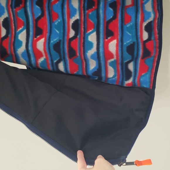 Patagonia Synchilla Fleece Vest Men Large Delta Blue Wavy Aztec Tribal Southwest - Picture 6 of 11